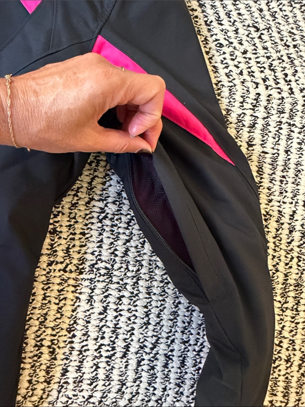 Spyder Black Ski Jacket with Pink Accents - Picture 4 of 9